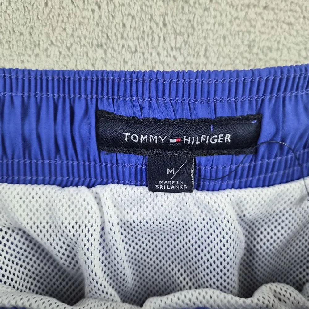 Tommy Hilfiger Swim Trunks Mens Medium Blue Drawstring‎ Mesh Lined Beach NWOT